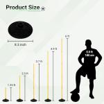 Neoaider 6 FT Agility Poles for Soccer, Basketball, Rugby, Dog, 4 Pack Detachable Soccer Agility Poles w/Rubber Bases, Indoor & Outdoor Use Soccer Poles for Training