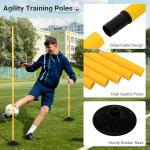 Neoaider 6 FT Agility Poles for Soccer, Basketball, Rugby, Dog, 4 Pack Detachable Soccer Agility Poles w/Rubber Bases, Indoor & Outdoor Use Soccer Poles for Training