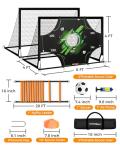 Sportswin Soccer Goals for Backyard - 6x4 ft Portable ​Pop Up Soccer Nets Set of 2 with Ball, Ladder, Cones, Training Practice Equipment for Kids Toddler, Sport Games for Outdoor Indoor (Green)