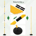 Neoaider 6 FT Agility Poles for Soccer, Basketball, Rugby, Dog, 4 Pack Detachable Soccer Agility Poles w/Rubber Bases, Indoor & Outdoor Use Soccer Poles for Training