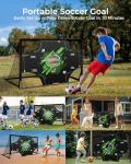 Sportswin Soccer Goals for Backyard - 6x4 ft Portable ​Pop Up Soccer Nets Set of 2 with Ball, Ladder, Cones, Training Practice Equipment for Kids Toddler, Sport Games for Outdoor Indoor (Green)