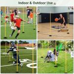 Neoaider 6 FT Agility Poles for Soccer, Basketball, Rugby, Dog, 4 Pack Detachable Soccer Agility Poles w/Rubber Bases, Indoor & Outdoor Use Soccer Poles for Training