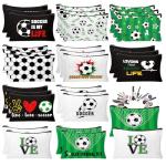 HSDSH 30Pcs Soccer Makeup Bag Soccer Gifts for Women Canvas Cosmetic Bags with Zipper Travel Toiletry Pouch Accessories for Women Football Lover Players Team Gifts