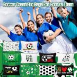 HSDSH 30Pcs Soccer Makeup Bag Soccer Gifts for Women Canvas Cosmetic Bags with Zipper Travel Toiletry Pouch Accessories for Women Football Lover Players Team Gifts