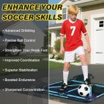 Soccer Training Mat With Technique Video Soccer Training Equipment Includes Football Trainer And Grip Socks Soccer Gifts Improve Coordination Anti-Slip Silent Absorption Mat For Footwork Training