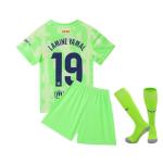 Barca 2024/2025 Lamine Yamal #19 Home Football Soccer Kids Jersey Shorts/Socks Set Youth Sizes (Big & Tall, Green, 11-13 Years)