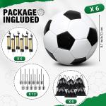 Yasuwekik Soccer Ball Donation Kit - 6 Size 5 Soccer Balls, 6 Ball Pump, 6 Mesh Sport Bags, 12 Needles