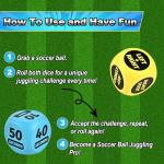 Soccer Training Dice Set - 2 Pack Ideal Soccer Gifts for Boys 8-12, Girls, Teams & Coaching Drills - Practice Equipment with Action & Time Challenge Mode - Fun Sports Games for Kids(Blue + Yellow)
