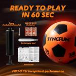 SYNCFUN Glow in The Dark Soccer Ball for Boys, Light Up Soccer Night Sports Gear Gifts Games, Red Glowing Ball, Ball Accessories Gifts for Teen Boy Toys Ages 3 Old and Up