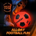 SYNCFUN Glow in The Dark Soccer Ball for Boys, Light Up Soccer Night Sports Gear Gifts Games, Red Glowing Ball, Ball Accessories Gifts for Teen Boy Toys Ages 3 Old and Up