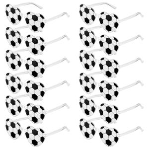 Tellegloww 12 Pcs Sport Glasses Football Volleyball Soccer Softball Gift for Team Sport Party Favor Glass for Teen Player Coach(Soccer)