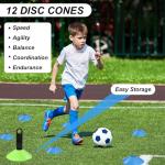 Speed Agility Training Equipment Set, Agility Ladder 20ft, 12 Football Cones, Resistance Running Parachute, Jump Rope, 5 Resistance Bands, Football Soccer Basketball Fitness Drills for Kids Adults