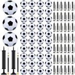 Leyndo 24 Pcs Christmas Operation Gifts Include Deflated Size 5 Soccer Balls with Pumps in Bulk with Needles for Adults Christmas Charity Training Practice Game Play Gifts (Black)