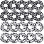 WILLBOND Soccer Hair Ties, 20 Pieces Satin Sport Scrunchies for Girls, Women, Player Team, Christmas (White, Black)