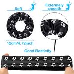 WILLBOND Soccer Hair Ties, 20 Pieces Satin Sport Scrunchies for Girls, Women, Player Team, Christmas (White, Black)