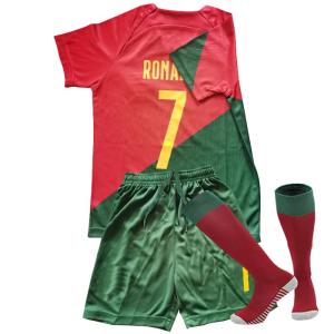 Soccer Jersey Boys,Uniform Kids Soccer Jersey for Girls 7# Football Soccer Set 3 Piece (Red, 24(8-9Years))