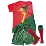 Soccer Jersey Boys,Uniform Kids Soccer Jersey for Girls 7# Football Soccer Set 3 Piece (Red, 24(8-9Years))