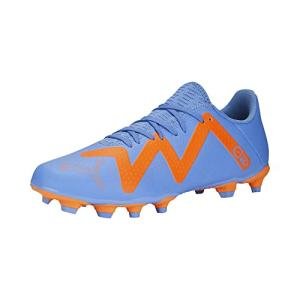 PUMA Mens Future Play Firm, Artificial Ground Soccer Cleats, Blue Glimmer-PUMA Mens White-Ultra Orange, 12.5