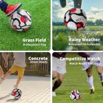 Torvinas Soccer Ball Size 5 with Pump, Waterproof PU Leather - Professional Training & Official Match Ball, Includes Inflation Needle & Net Storage Bag for Outdoor & Indoor Games