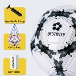 OFOZOVEY Soccer Ball Size 5 Two Pack,Classic Indoor Outdoor Soccer with 1 Pump 2 Net Bag and 1 Needle,Long-Lasting for Training, Games, Outdoor & Indoor Play,Ideal Gift for Boys Girls Youth Adult