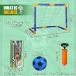 Soccer Goal for Backyard Set, Portable Soccer Goal Training Equipment, Mini Soccer Net with Soccer Ball for Sports Game, Soccer Set for Kids and Youth 23" W×18" H×12" D
