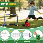 Soccer Goal for Backyard Set, Portable Soccer Goal Training Equipment, Mini Soccer Net with Soccer Ball for Sports Game, Soccer Set for Kids and Youth 23" W×18" H×12" D