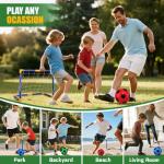 Soccer Goal for Backyard Set, Portable Soccer Goal Training Equipment, Mini Soccer Net with Soccer Ball for Sports Game, Soccer Set for Kids and Youth 23" W×18" H×12" D