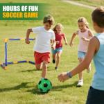 Soccer Goal for Backyard Set, Portable Soccer Goal Training Equipment, Mini Soccer Net with Soccer Ball for Sports Game, Soccer Set for Kids and Youth 23" W×18" H×12" D