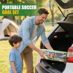 Soccer Goal for Backyard Set, Portable Soccer Goal Training Equipment, Mini Soccer Net with Soccer Ball for Sports Game, Soccer Set for Kids and Youth 23" W×18" H×12" D