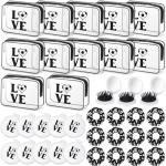Yungyan 36 Pcs Soccer Gifts 12 Soccer Makeup Bag for Women Party Favors Team Gifts with 12 Sport Hair Scrunchies 12 Round Portable Folding Brush