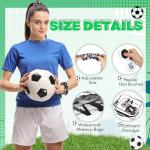 Yungyan 36 Pcs Soccer Gifts 12 Soccer Makeup Bag for Women Party Favors Team Gifts with 12 Sport Hair Scrunchies 12 Round Portable Folding Brush