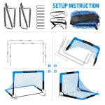 Kids Soccer Goals for Backyard Set - 2 Set of 4X3 ft Soccer Nets for Kids Age 3-14,Portable Pop Up Soccer Training Equipment Kit with Soccer Ball,Cones for Toddler Youth Outdoor