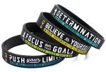 Inkstone Soccer Bracelets with Motivational Sports Quotes Silicone Rubber Wristbands Gift