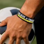Inkstone Soccer Bracelets with Motivational Sports Quotes Silicone Rubber Wristbands Gift