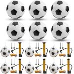 DHYLRICHER 6 Pcs Deflated Soccer Ball Bulk with Pump Size 5 Sport Soccer Ball Training Ball for Adult Soccer for Game Match Birthday Party Gift