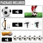 DHYLRICHER 6 Pcs Deflated Soccer Ball Bulk with Pump Size 5 Sport Soccer Ball Training Ball for Adult Soccer for Game Match Birthday Party Gift