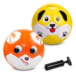 Toddler Soccer Ball Size 2 - Soft Kids Soccer Ball 2 Pack for Ages 1-3 3-5 - Cartoon Sports Toys for Boys Girls - 5.8” Small Ball for Indoor/Outdoor Games for Yard Games