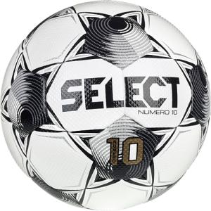 SELECT Numero 10 Soccer Ball, White/Black/Silver V25, Size 4