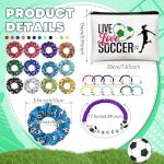 Baderke 48 Pcs Soccer Team Gifts 12 Pcs Make up Bags 12 Novelty Ball Socks 12 Scrunchie Hair Ties 12 Soccer Bracelet Accessories Gifts for Birthday Sport Party Favor