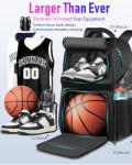LOINTET Basketball Bag Backpack with Ball Holder Shoes Compartment, Large Basketball Accessories Sports Bag More Pockets for Football, Soccer, Volleyball, Gym, Travel, Black