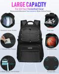 LOINTET Basketball Bag Backpack with Ball Holder Shoes Compartment, Large Basketball Accessories Sports Bag More Pockets for Football, Soccer, Volleyball, Gym, Travel, Black