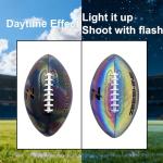 ZEESHINE HyperGlow Holographic Football – Ultra-Reflective Glow in Dark, Cool Sports Gift for Men & Women, Outdoor/Indoor Game (Black, 9)