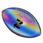 ZEESHINE HyperGlow Holographic Football – Ultra-Reflective Glow in Dark, Cool Sports Gift for Men & Women, Outdoor/Indoor Game (Black, 9)