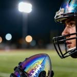 ZEESHINE HyperGlow Holographic Football – Ultra-Reflective Glow in Dark, Cool Sports Gift for Men & Women, Outdoor/Indoor Game (Black, 9)