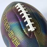 ZEESHINE HyperGlow Holographic Football – Ultra-Reflective Glow in Dark, Cool Sports Gift for Men & Women, Outdoor/Indoor Game (Black, 9)