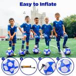 ELKCIP 6 Pack Classic deflated Soccer Balls Size 3/4/5 with Pump and Mesh Bag for Indoor Outdoor Lawn Game Training Practice Bulk Sport Gift for Teens Adults, Dark Blue, Size 4