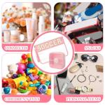 Sunnymove 2 Pcs Pink Soccer Cosmetic Bag Gifts with Chenille Letter Patch Clear Makeup Pouch PVC Toiletry Zipper Travel Pouch Waterproof Portable Storage Bag for Her Girls Women Players Team