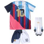 ORGBRAIN Argentina Barcelona Miami #10 New Football Soccer Kids Jersey Shorts Socks Set Youth Sizes (Mix, 26)