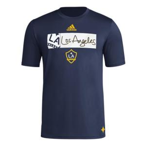 adidas Men's LA Galaxy MLS Short Sleeve T-Shirt, Blue Galaxy, Large