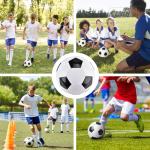 6 Pack Classic deflated Soccer Balls Size 4 with Pump and Mesh Bag for Indoor Outdoor Lawn Game Training Practice Bulk Sport Gift for Teens Adults, Black, Size 4